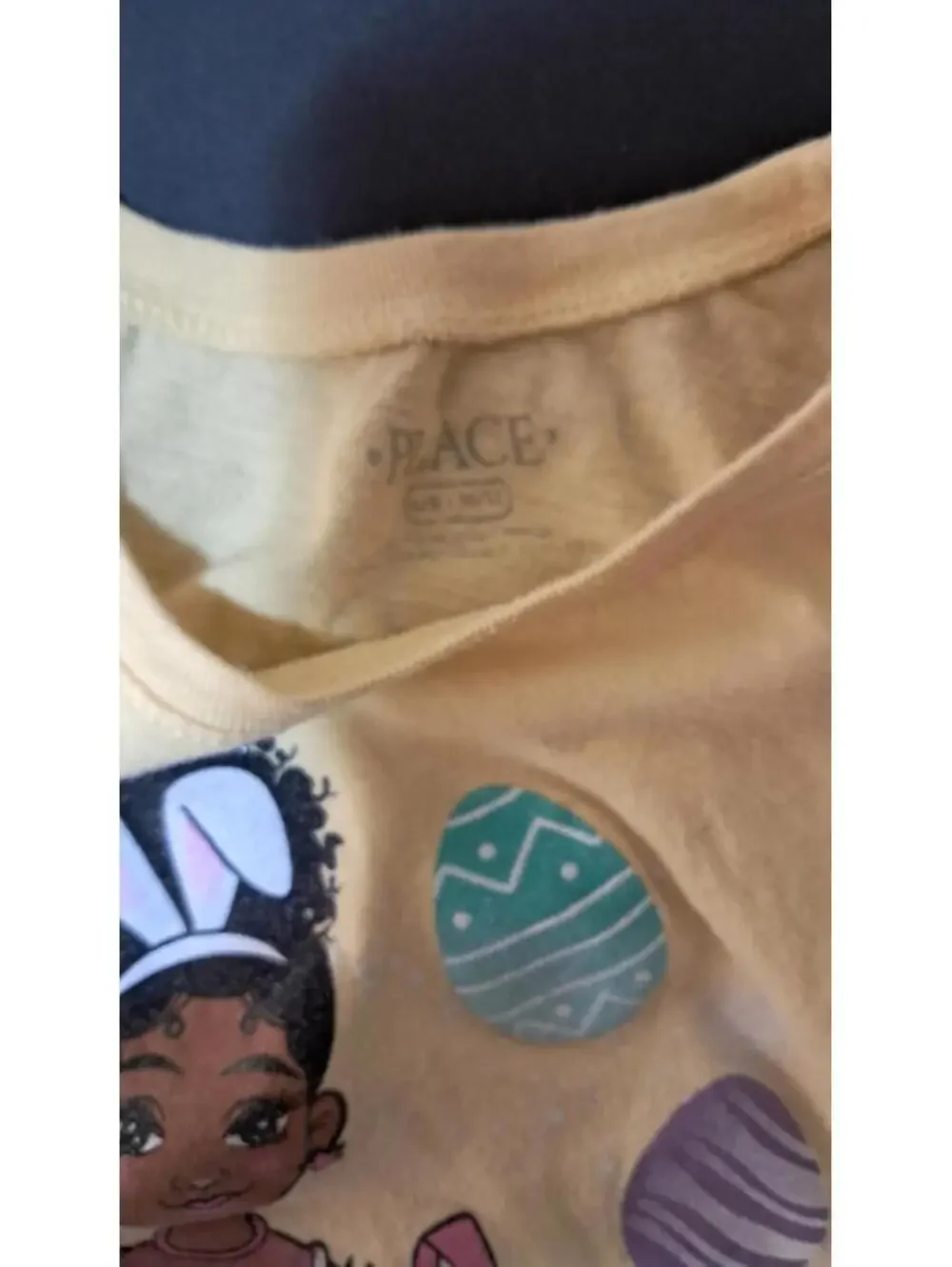 PLACE Girls Size 10/12 , Short‎ Sleeve Yellow EASTER TEESHIRT